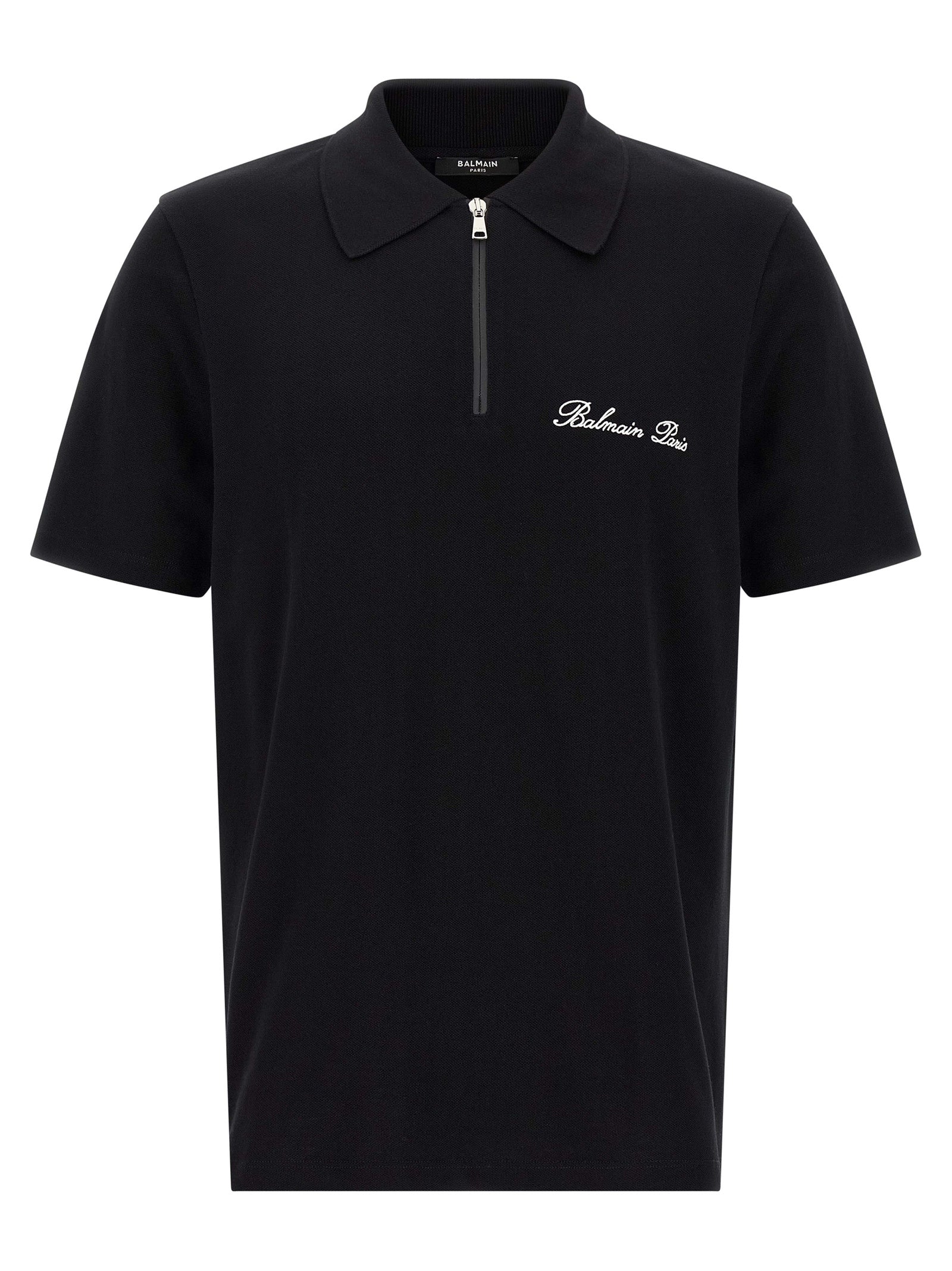 Logo-Embroidered Cotton Polo Shirt — Black