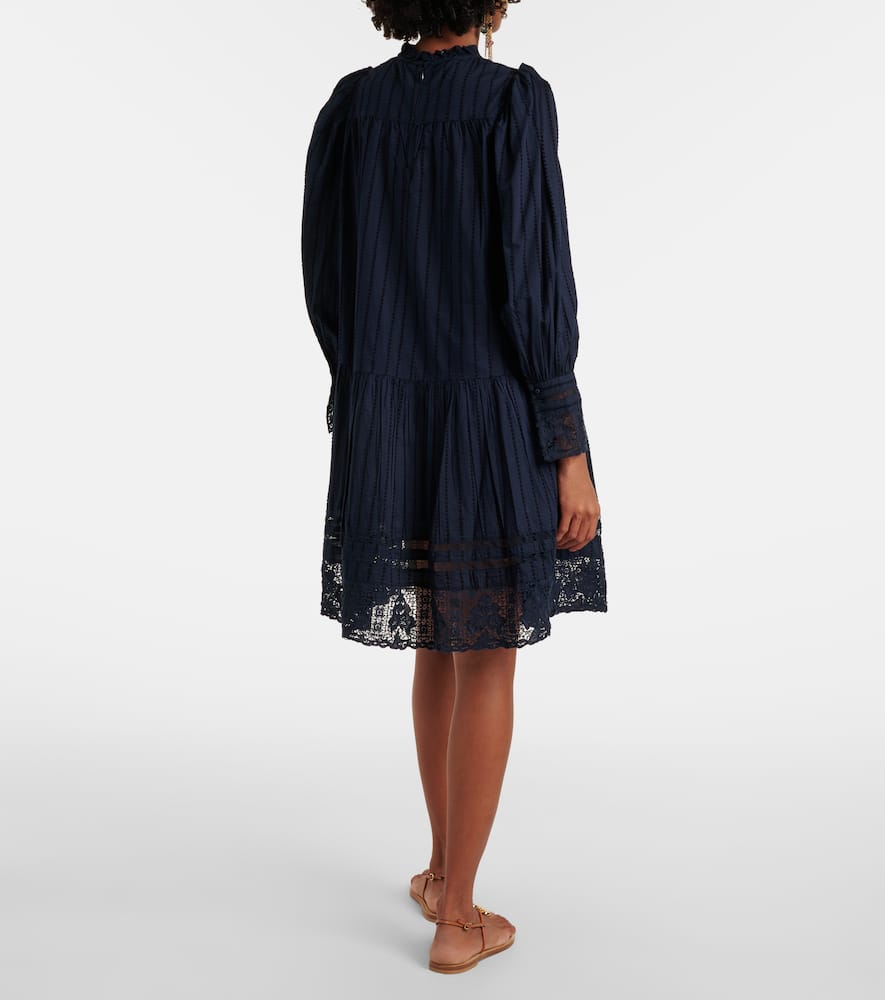 Lace and cotton minidress