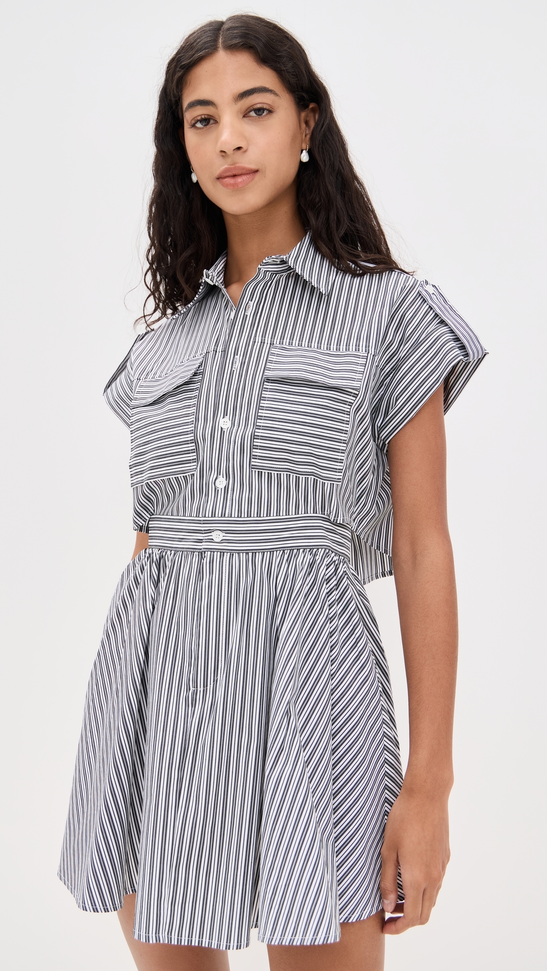 O. p.t Rowe Dress Black White Stripe