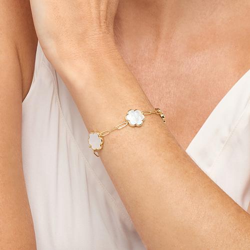 Elena Mother-of-Pearl Flower Bracelet