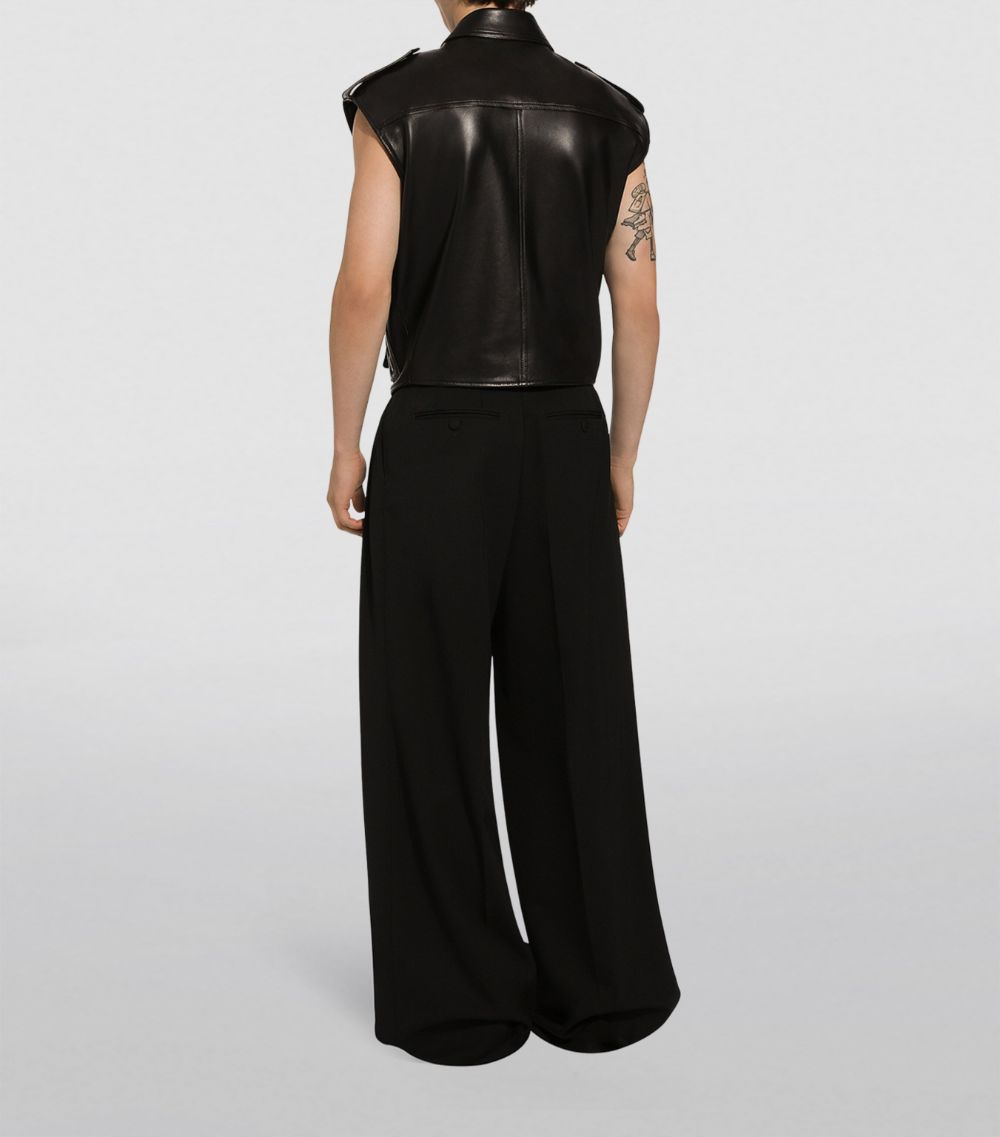 Virgin Wool Wide-Leg Trousers