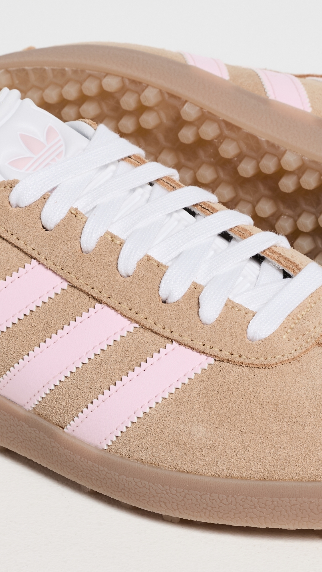 Gazelle Spikeless Golf Shoes Ice Tangerine/Clear Pink/White