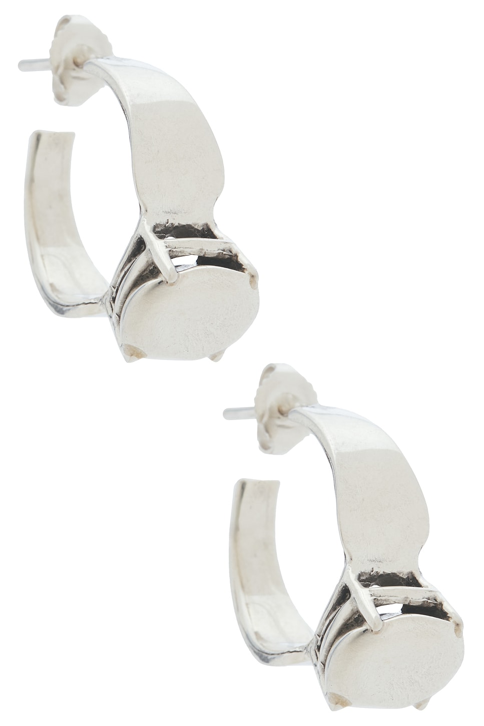 Martine Ali Silver Stone Earring in Sterling Silver - Metallic Silver. a