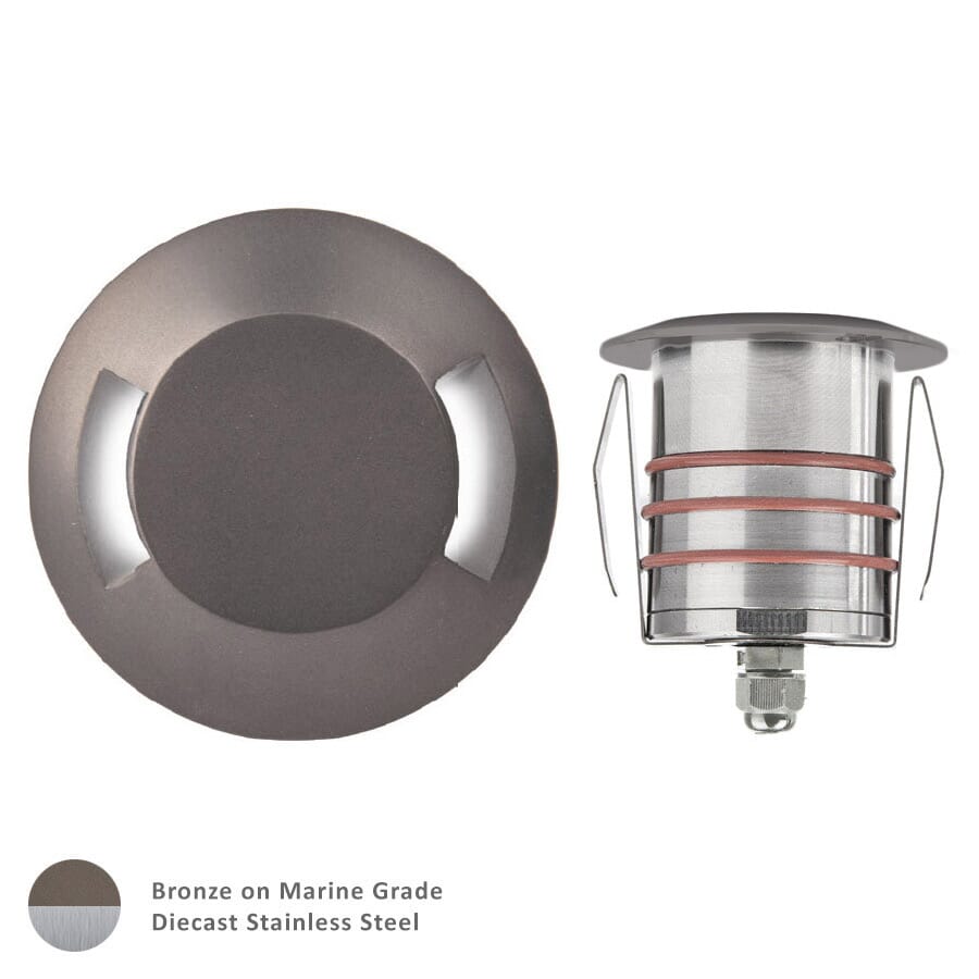 WAC Lighting 1-Light LED 2" 12V Bi-Directional Indicator Light in Bronzed Stainless Stee