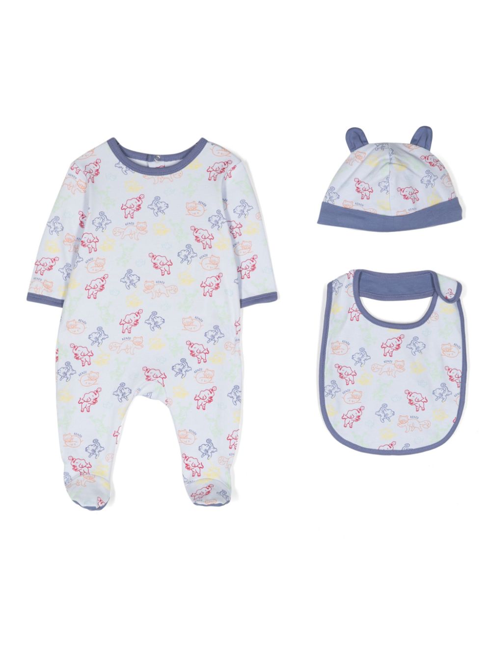 Animal-motif pajamas set - Blue