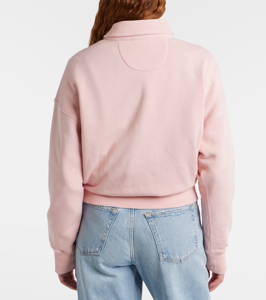 Cotton-blend fleece half-zip sweatshirt