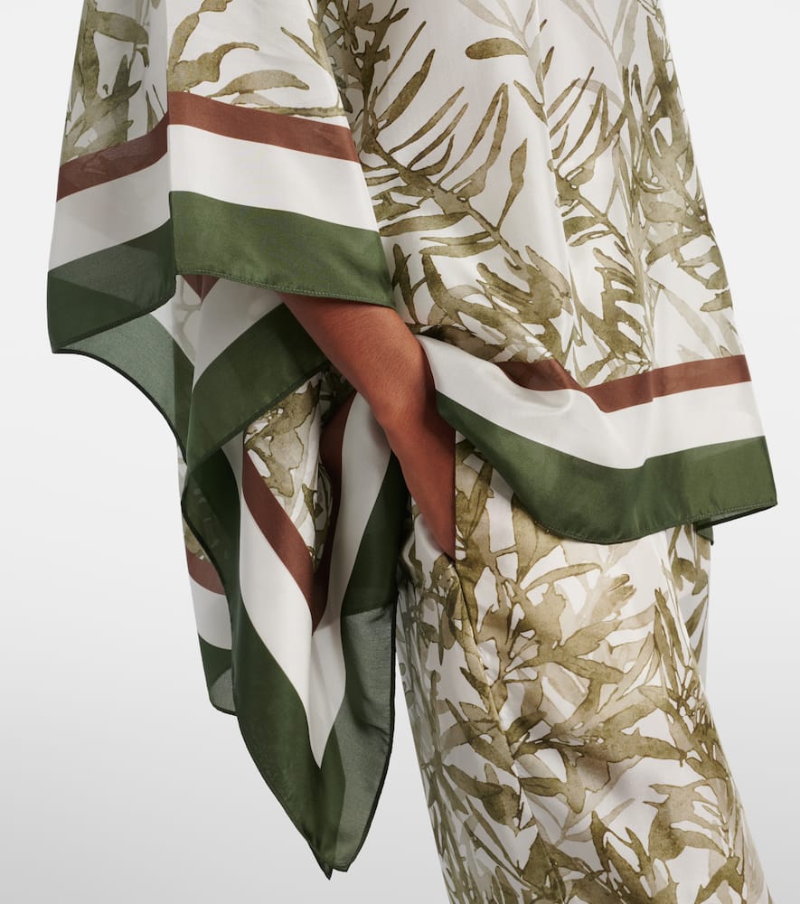 Printed silk kaftan