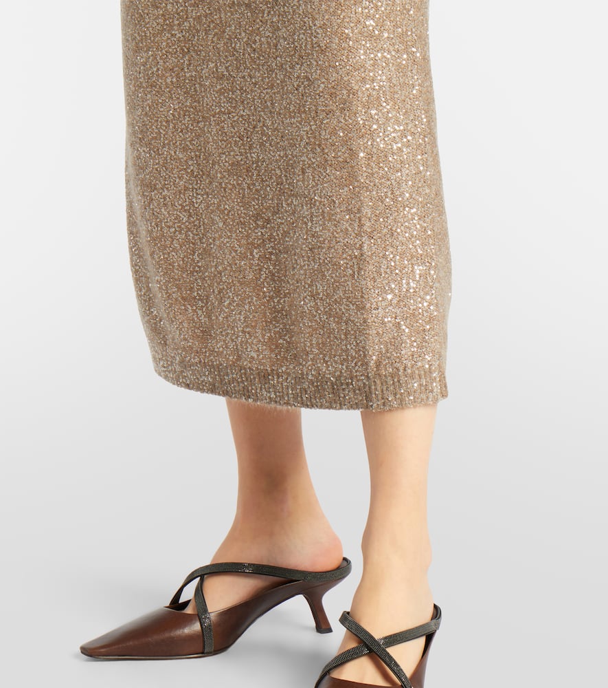 Lamé pencil skirt