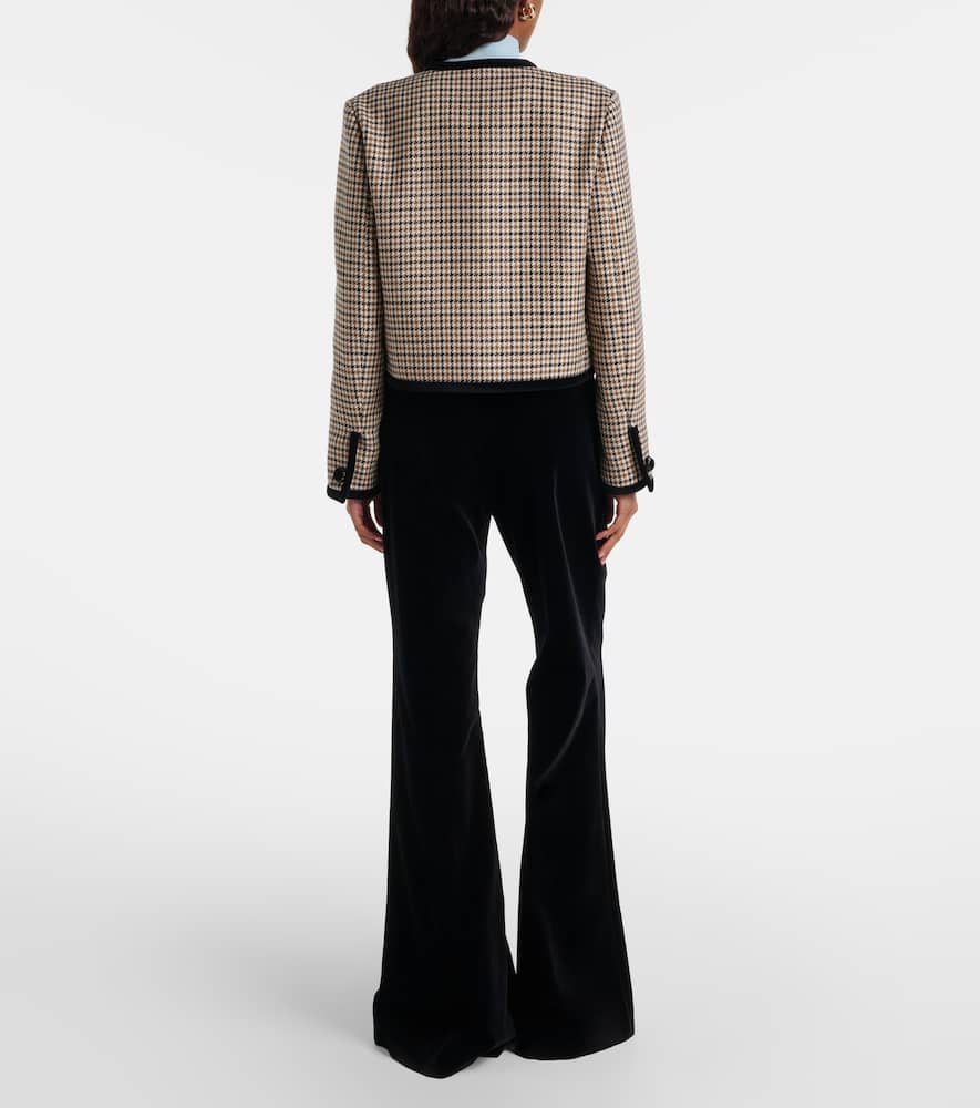 Cotton velvet wide-leg pants