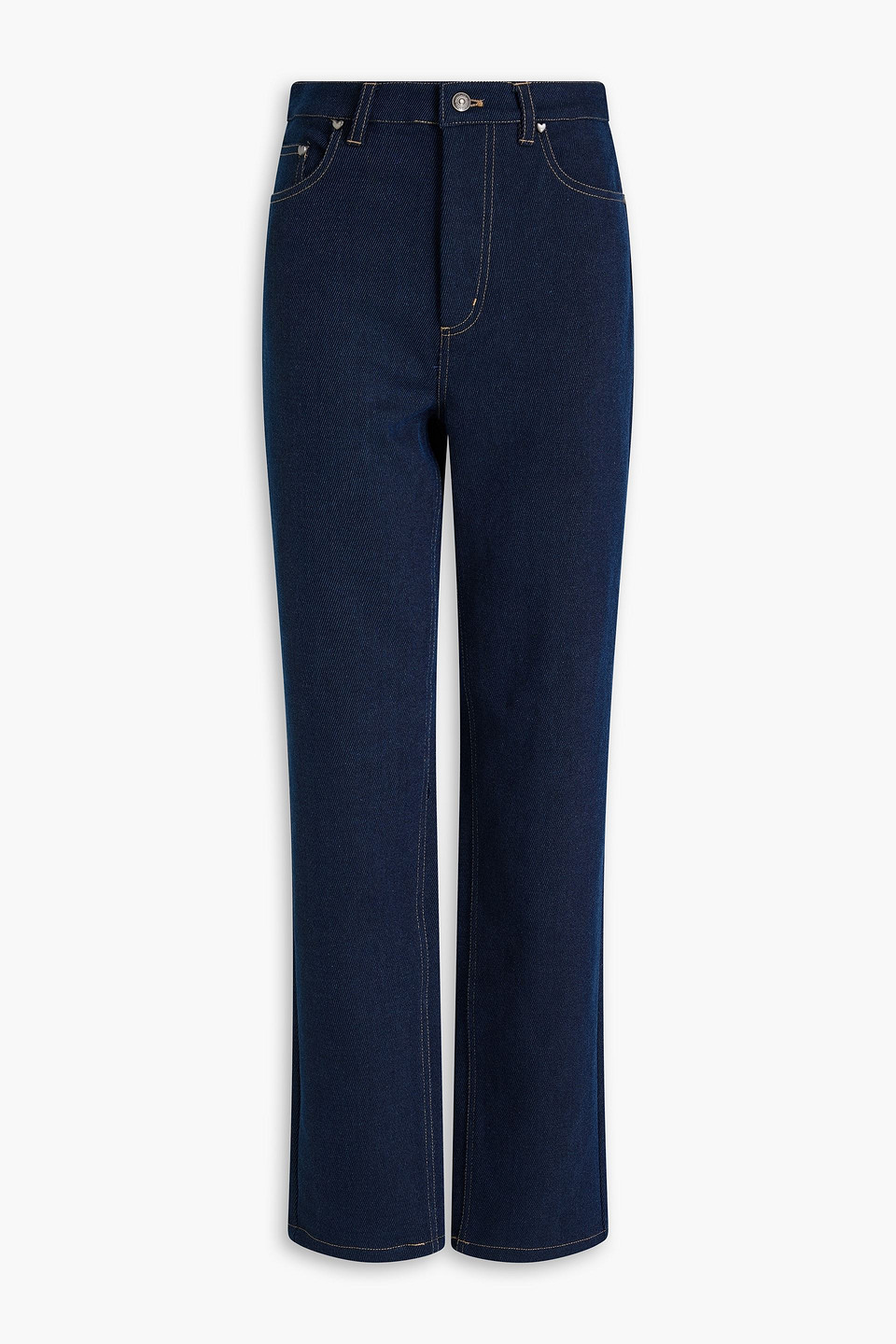 High-rise straight-leg jeans