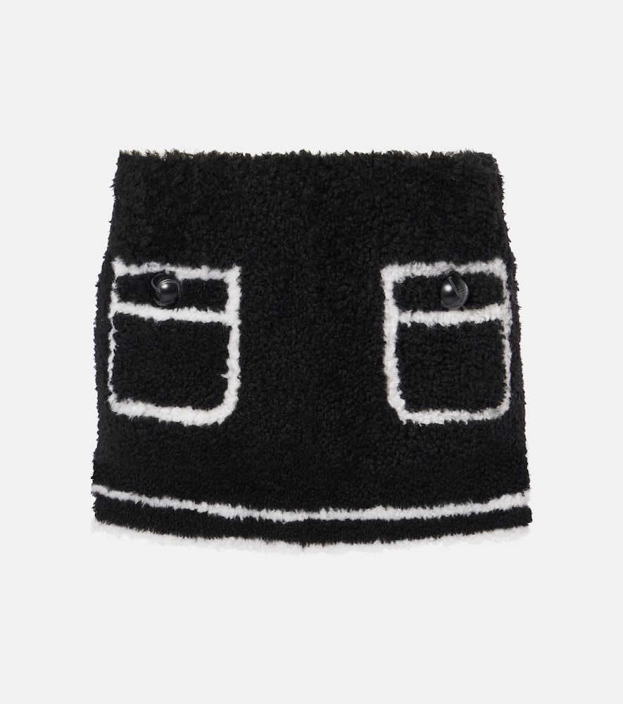 Shearling miniskirt