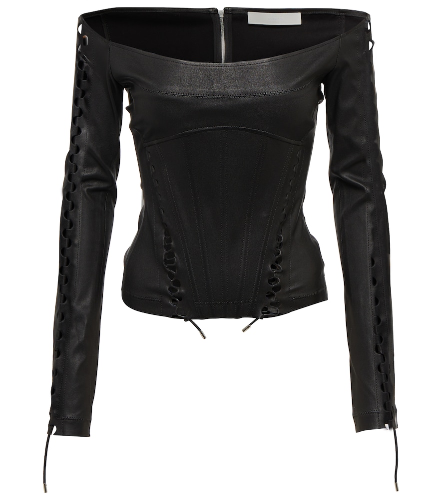 Dion Lee Hinge-seam leather bustier top