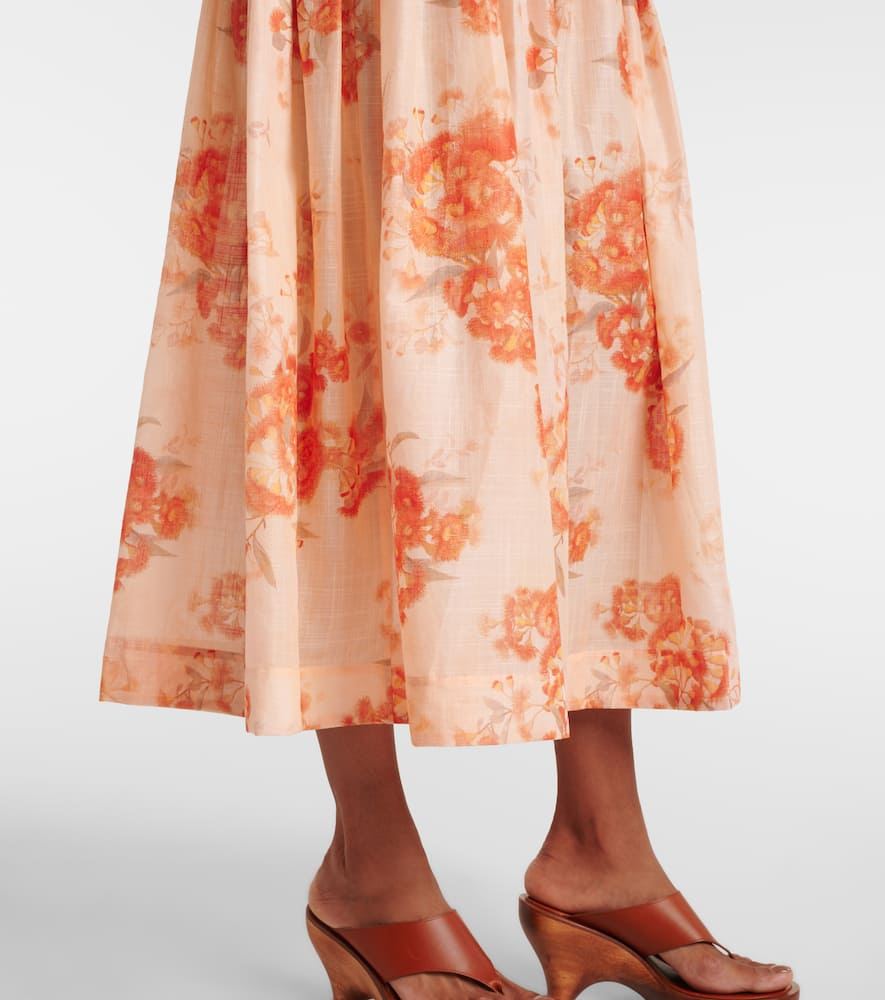 Cascadian floral strapless midi dress