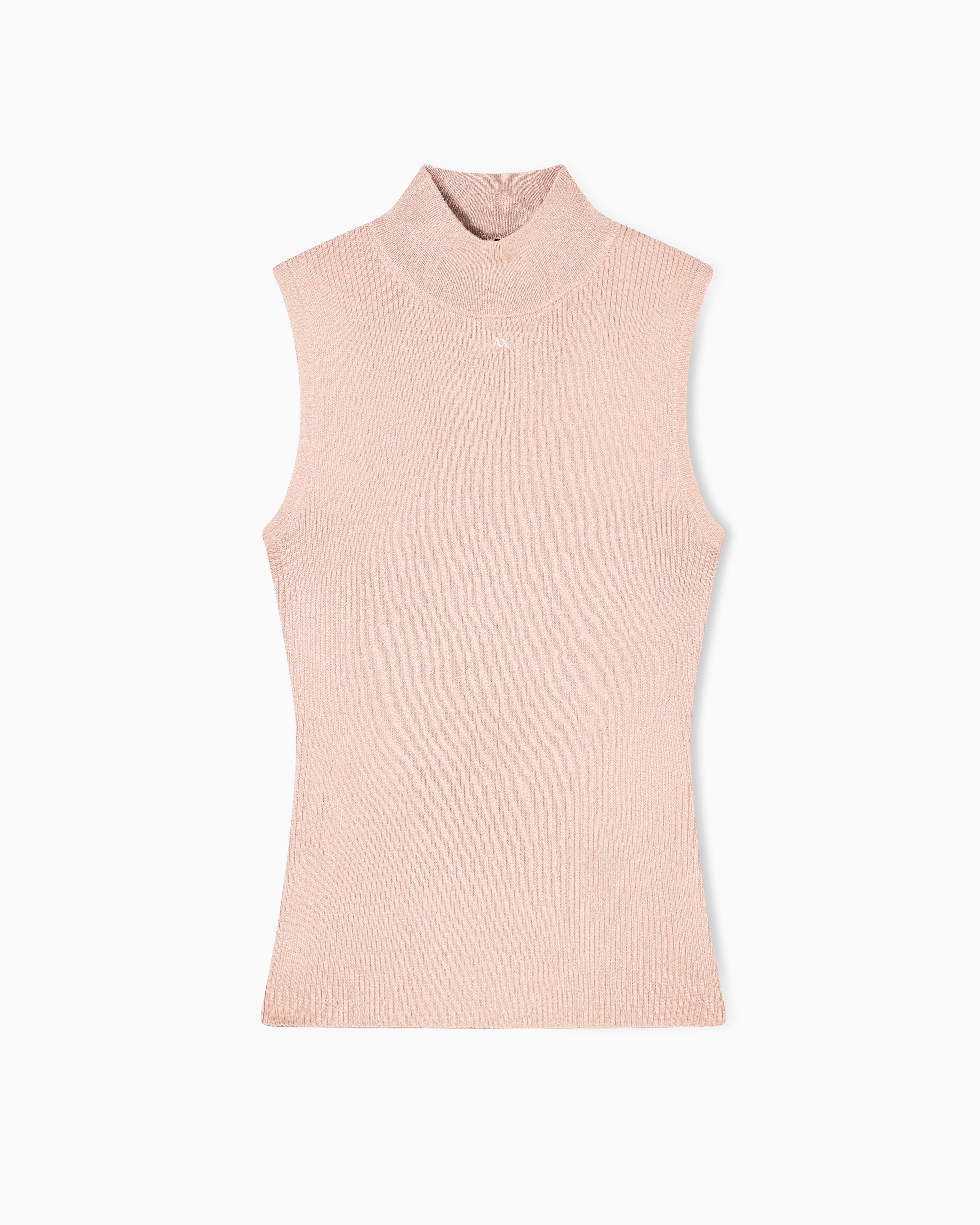 High-neck lurex yarn top