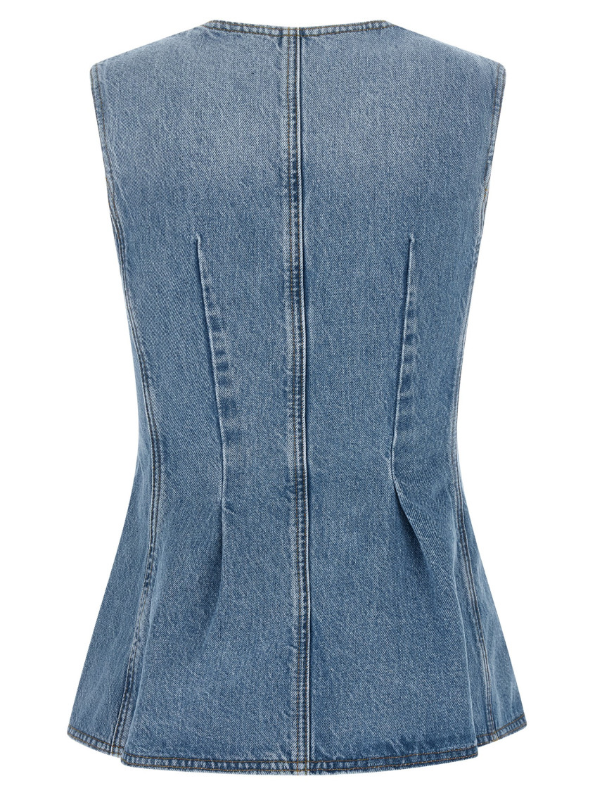 Flared Denim Top