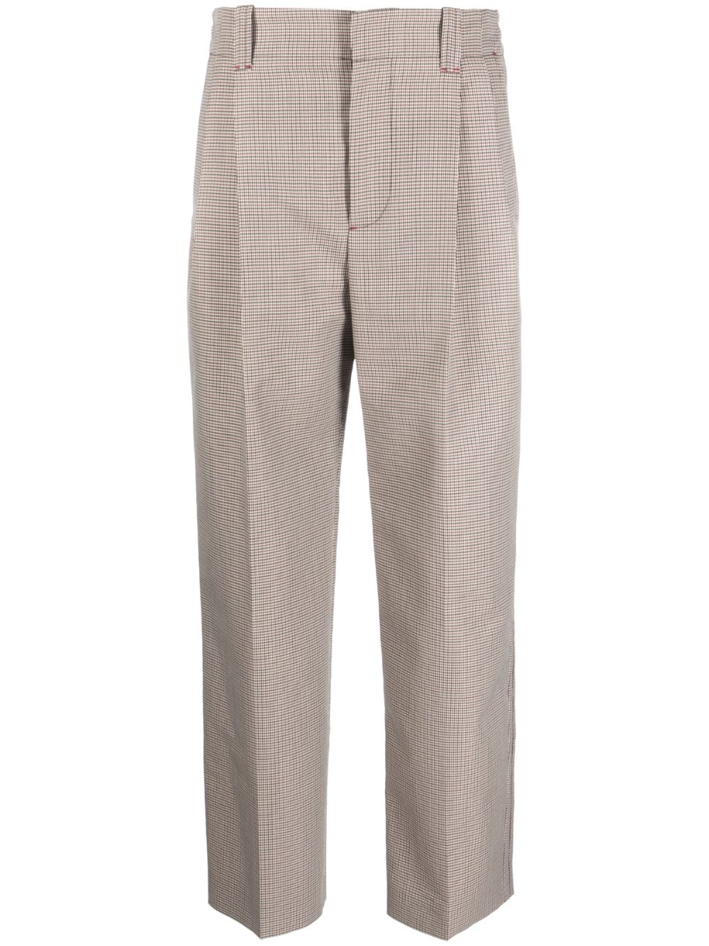 Pleated cropped trousers - Neutrals
