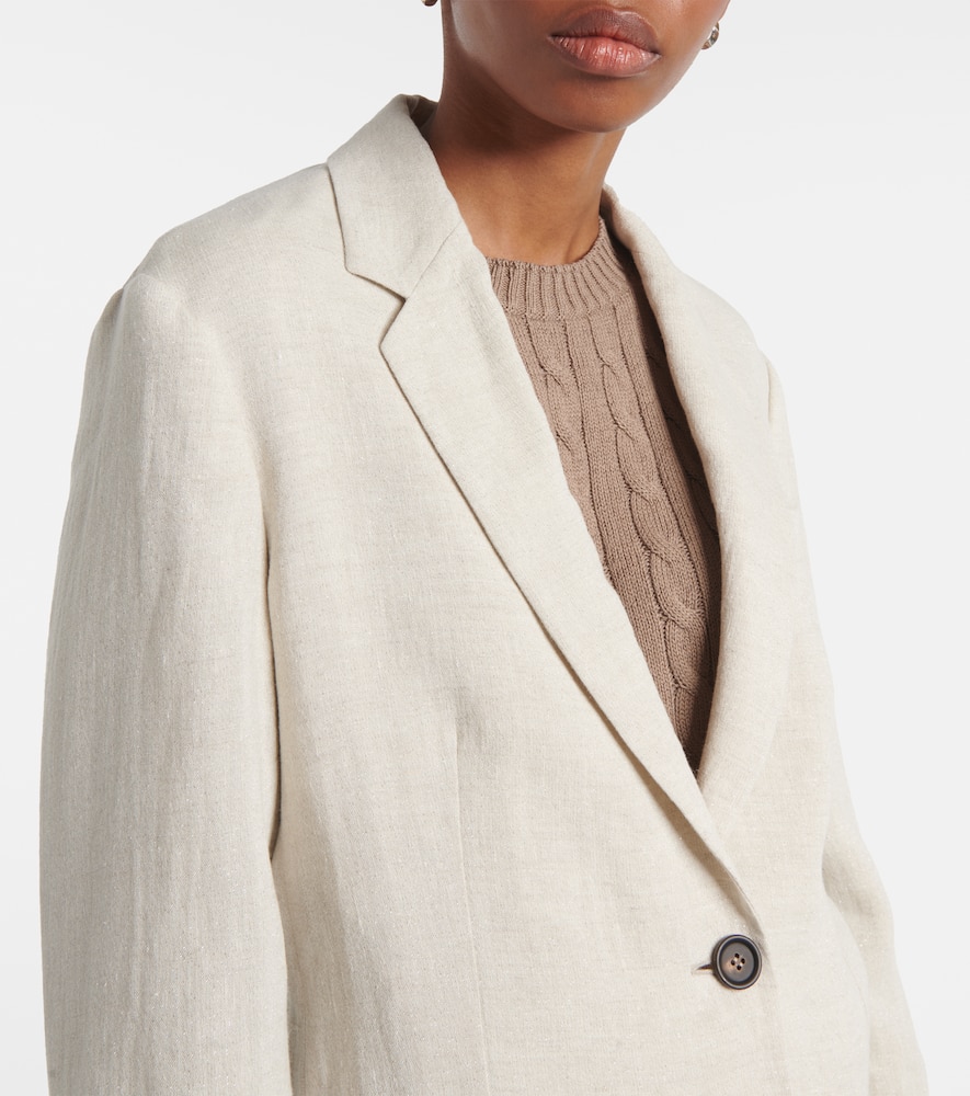 Linen-blend blazer