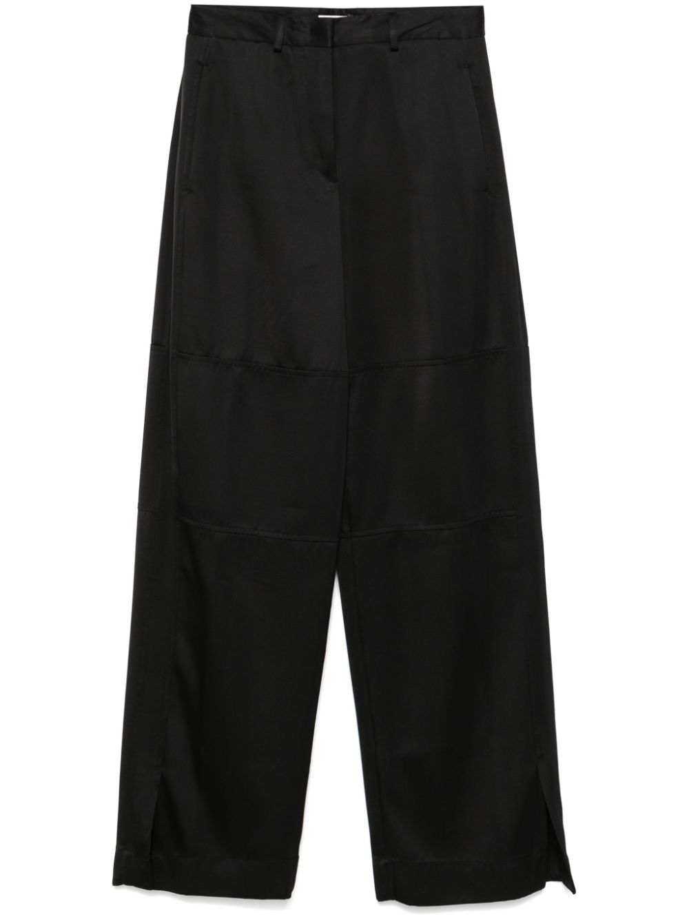 Slit detailing tailored trousers - White