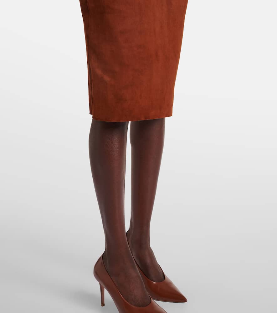 Monica strapless suede midi dress