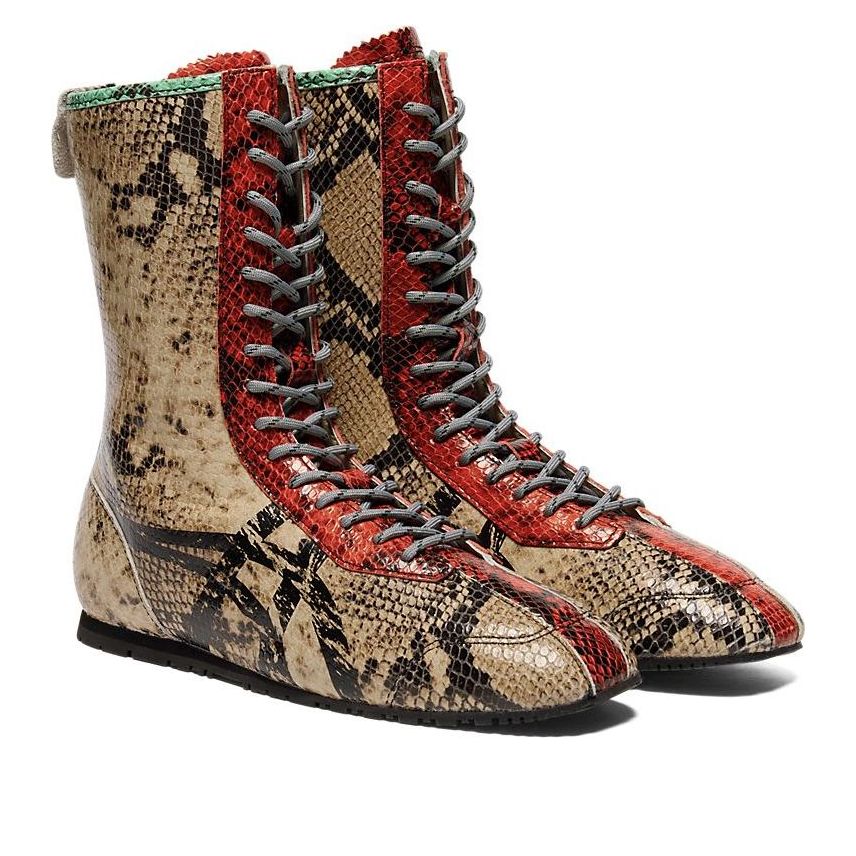 Mexico 66 Square Boots 'Snakeskin Wood Crepe Red'