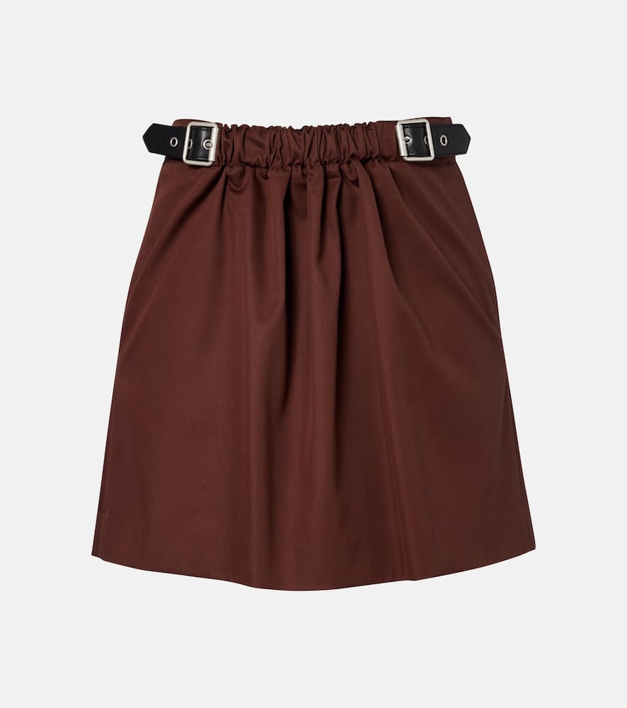 Cotton and silk miniskirt