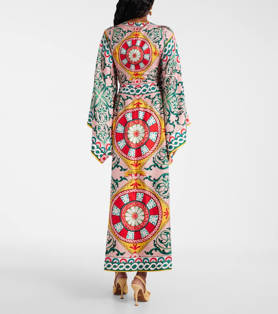 Printed silk gown