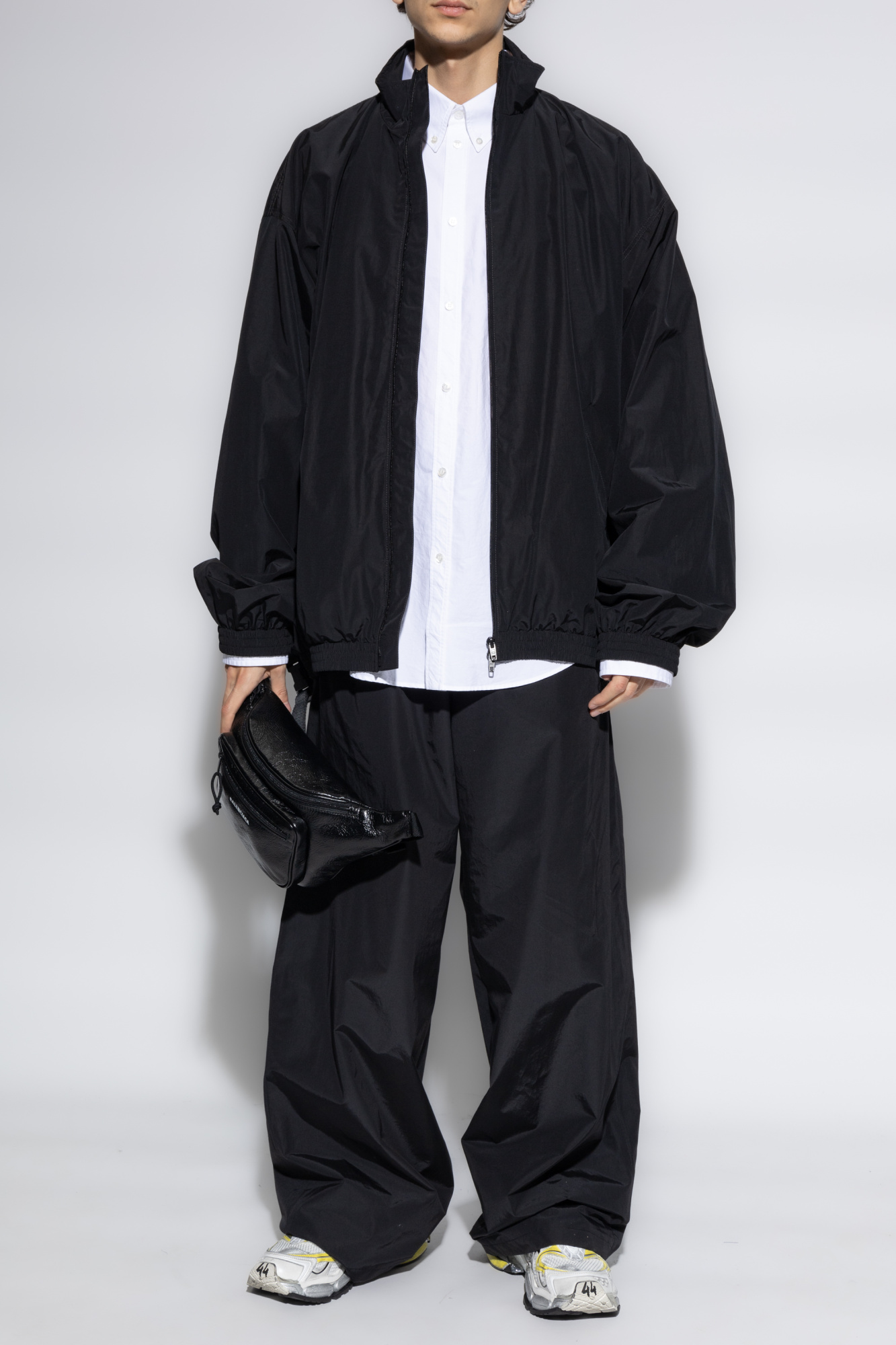 Jacket With Printed Logo, Men's, Black