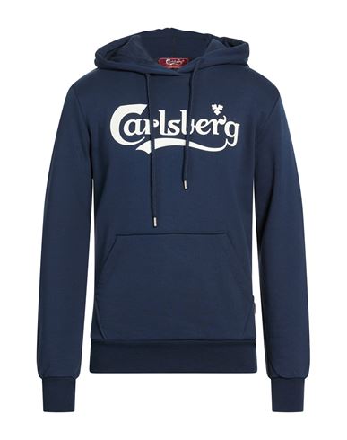 Man Sweatshirt Navy Size M Cotton, Elastane
