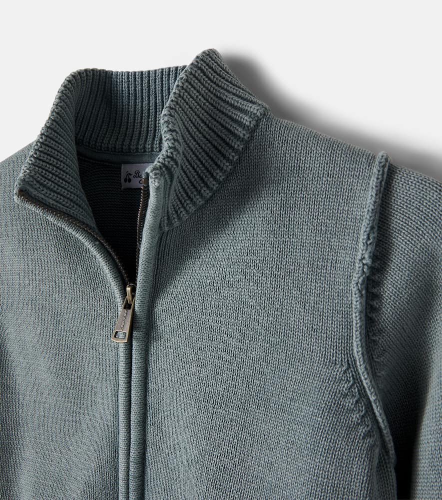 Lance zip-up cotton cardigan