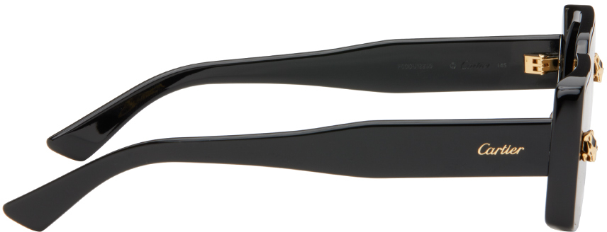 Cartier Black 'Panthère de Cartier' Sunglasses