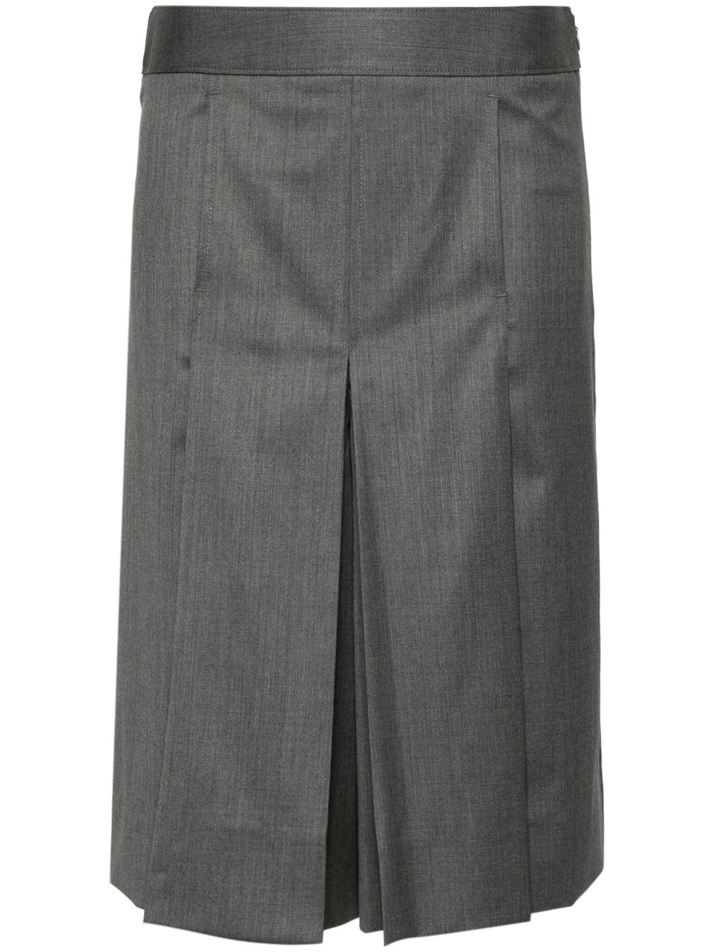 Mid-rise pleated shorts - Grey