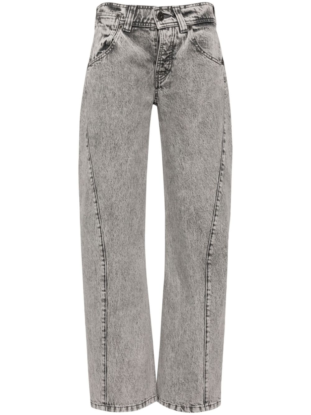 Low-rise crooked-seam jeans - Grey