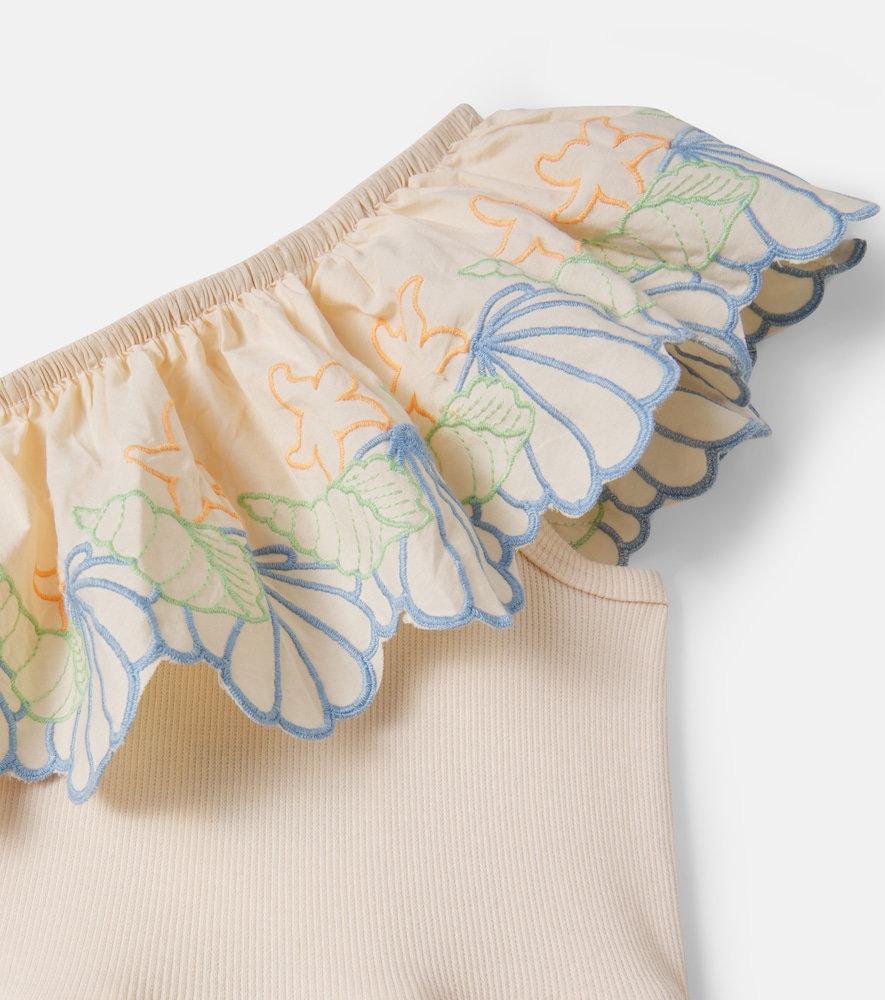 Cato embroidered one-shoulder dress