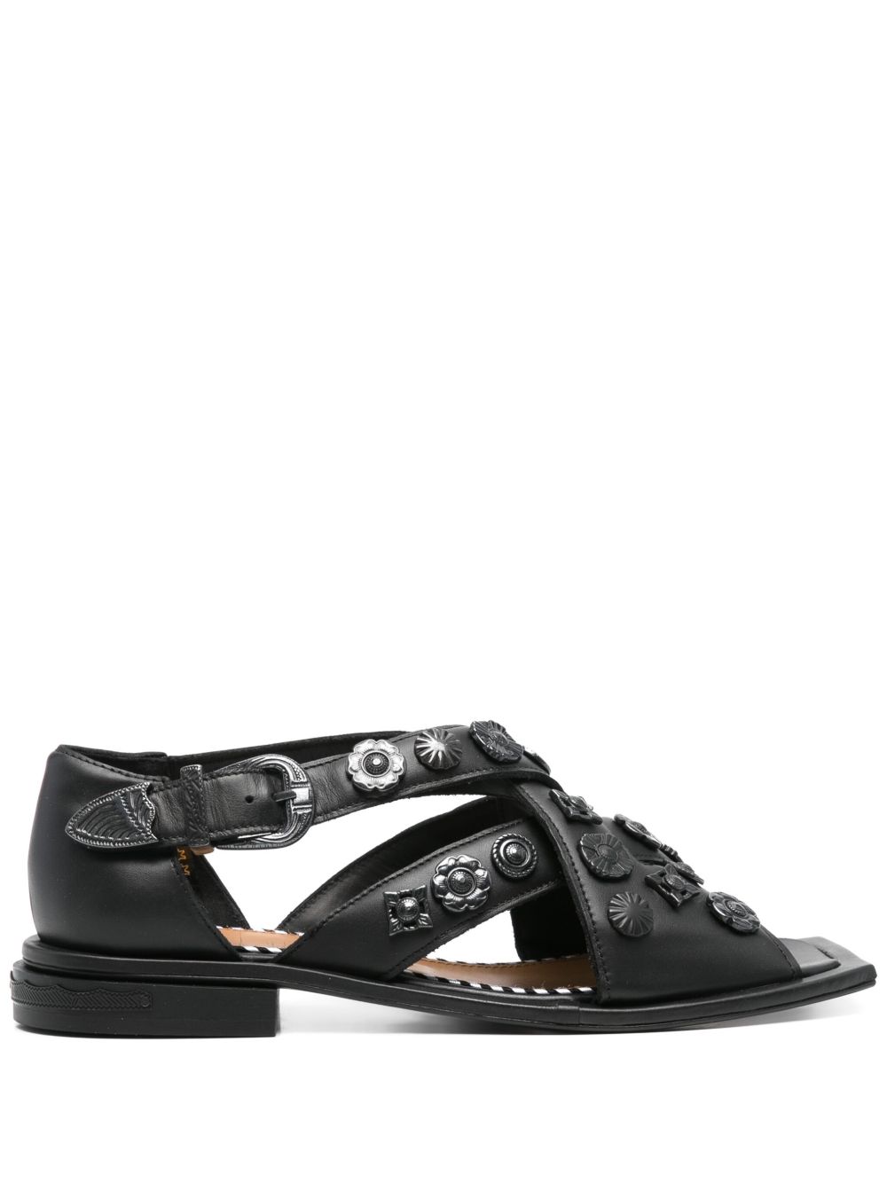 Toga Pulla cross-strap sandals - Black
