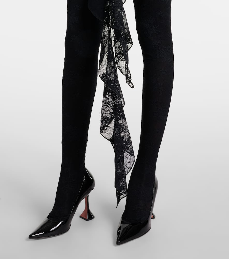Oséree Ruffled cutout lace catsuit