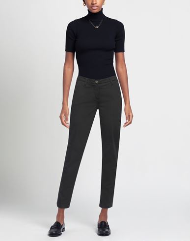 Woman Pants Black Size 24 Cotton, Rayon, Elastane
