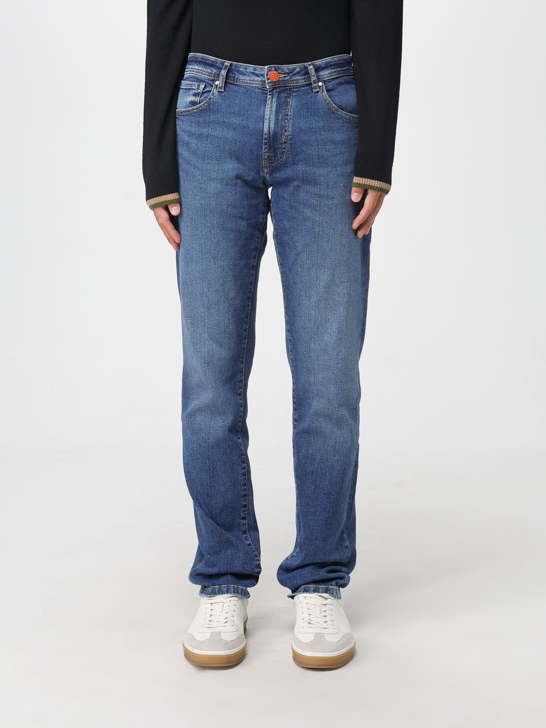 Manuel Ritz logo-patch jeans - Blue