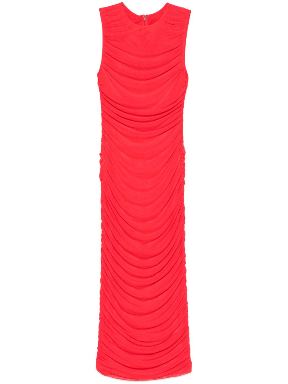 Mesh midi dress - Red