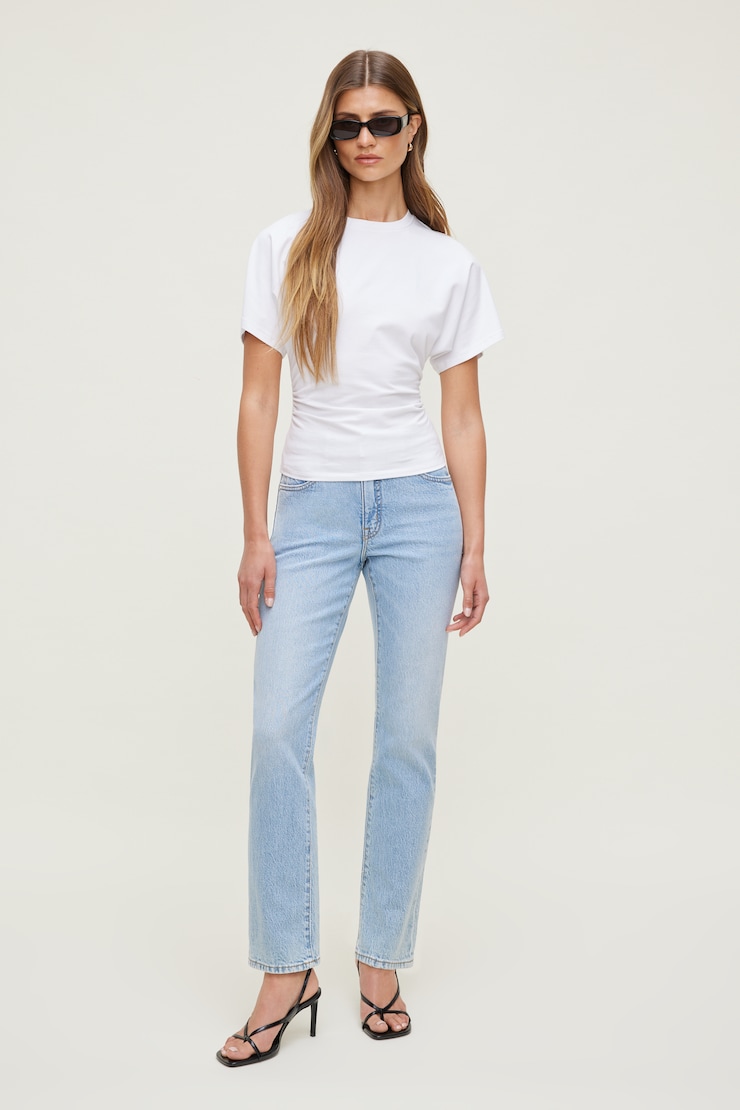 Frenchie High Rise Slim Leg Jeans - Blue - Women Clothing