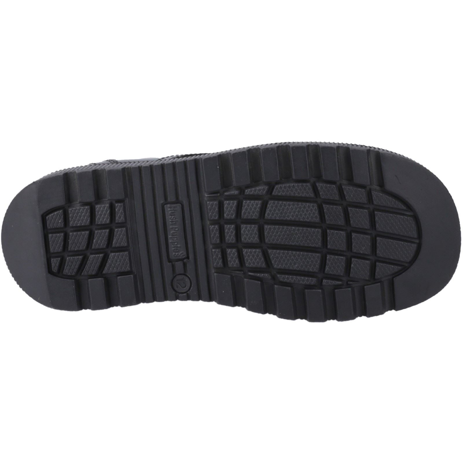 Hush Puppies Keeley Patent Leather Junior Black Lace-Up Shoe