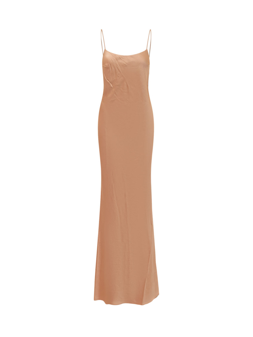 Orange Scoop Neck Maxi Dress