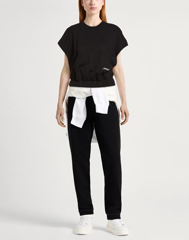 Woman Sweatshirt Black Size S Cotton, Elastane