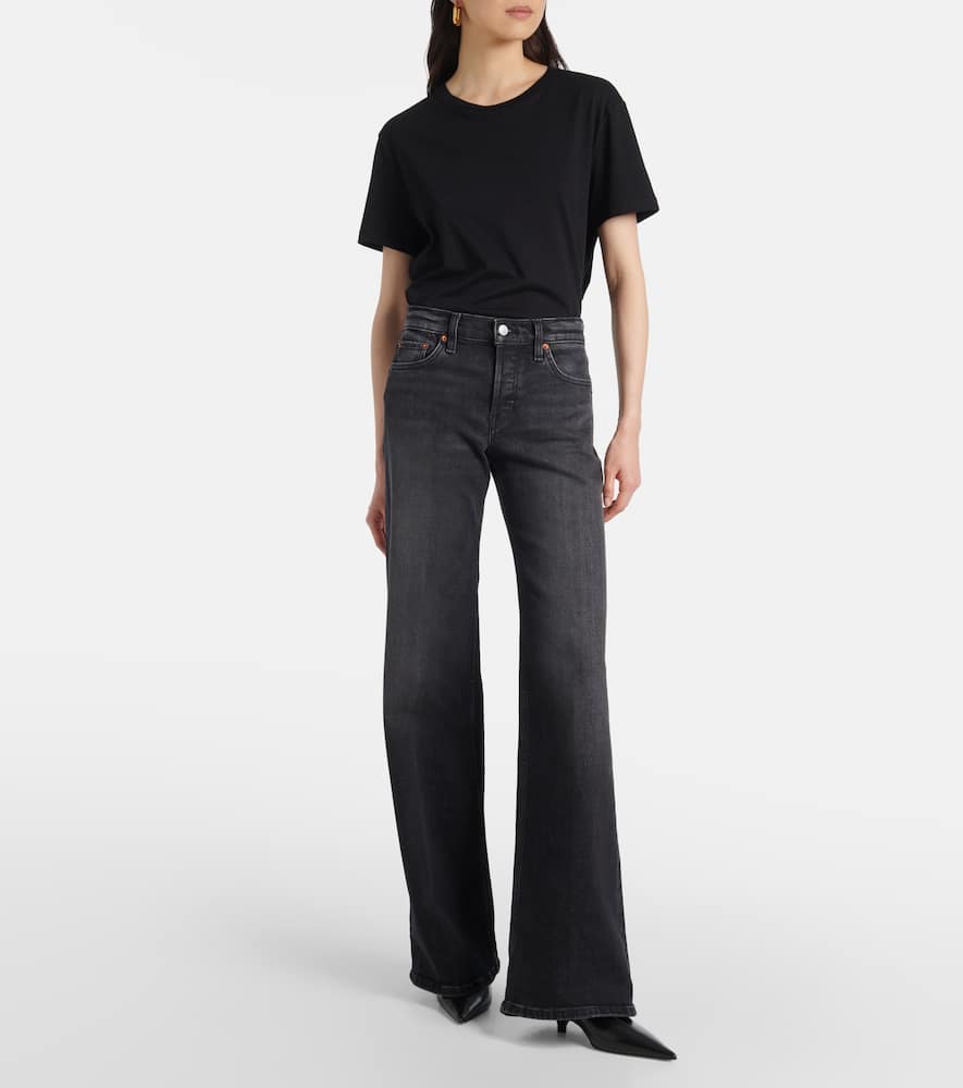 Mid-rise wide-leg jeans