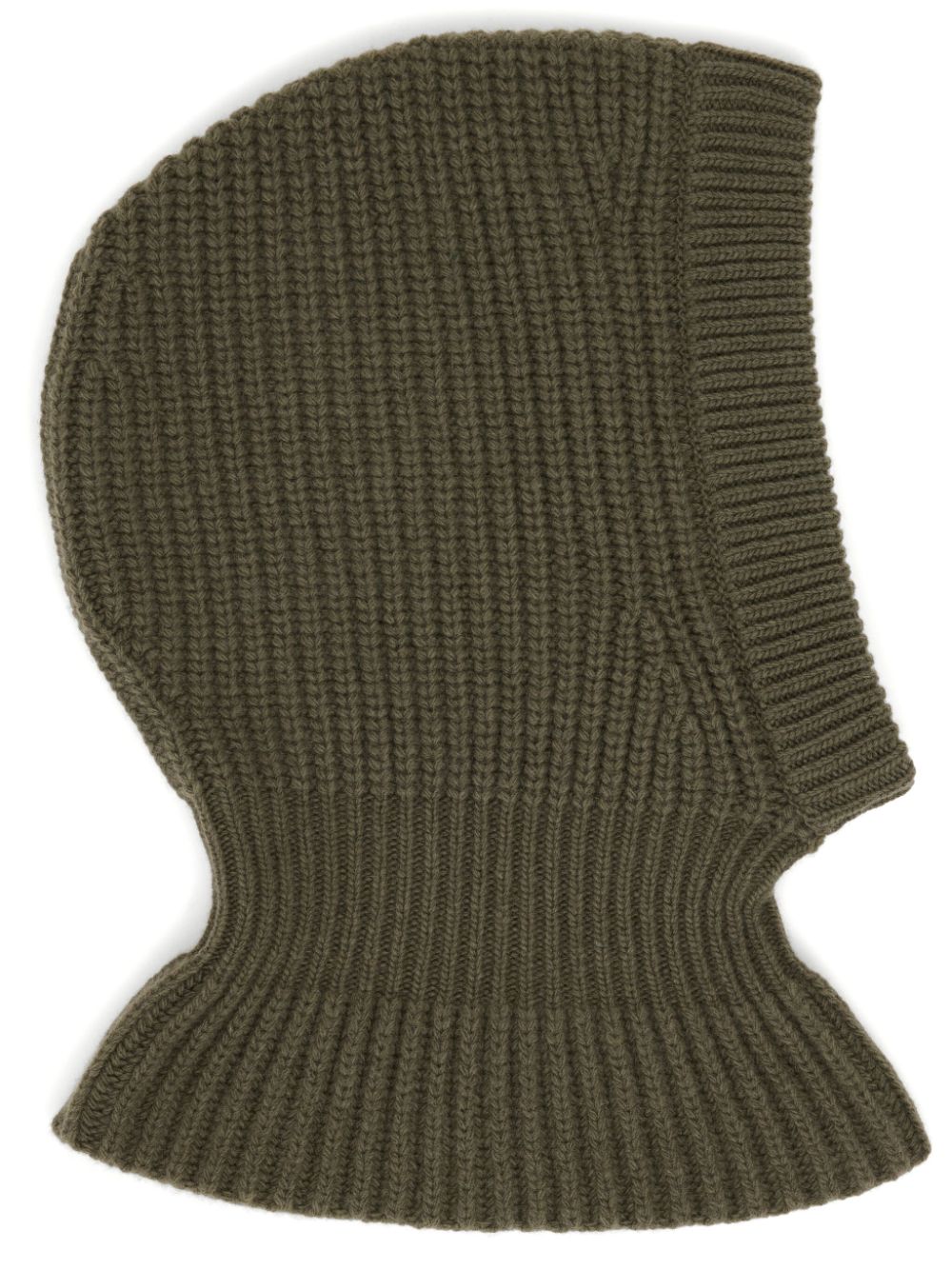 Ribbed-knit lambs wool balaclava - Grey