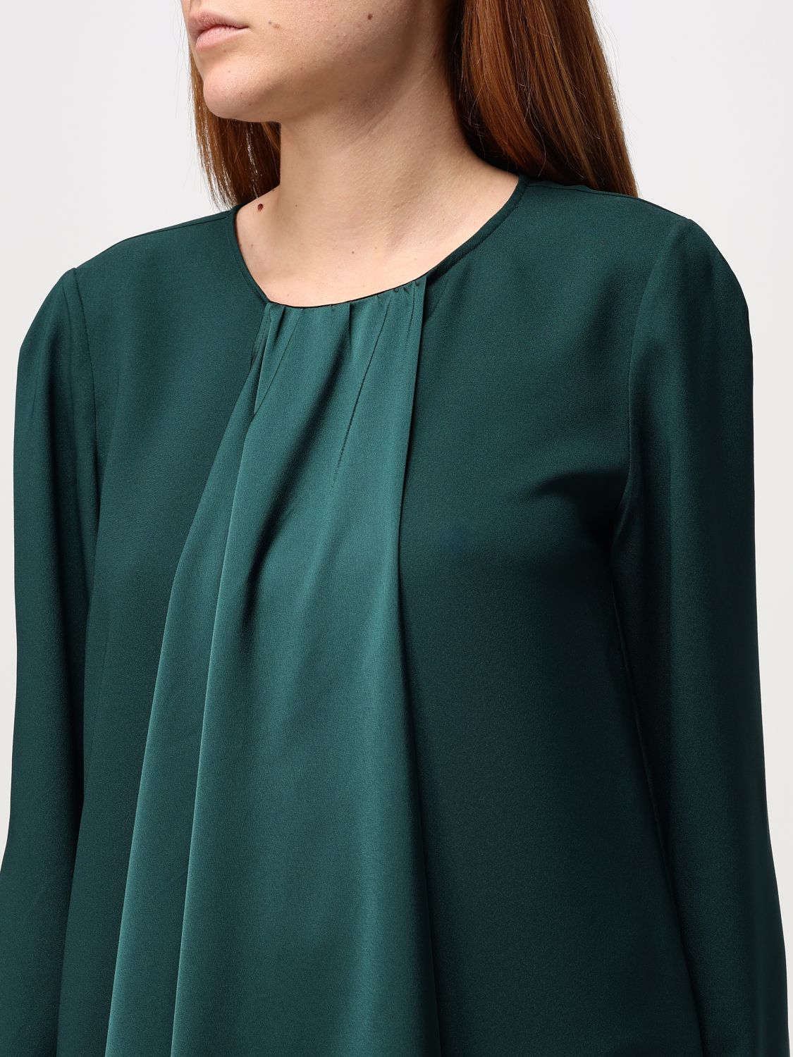 Box pleat long-sleeved minidress - Black