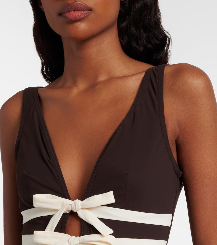 Lenora bow-detail swimsuit