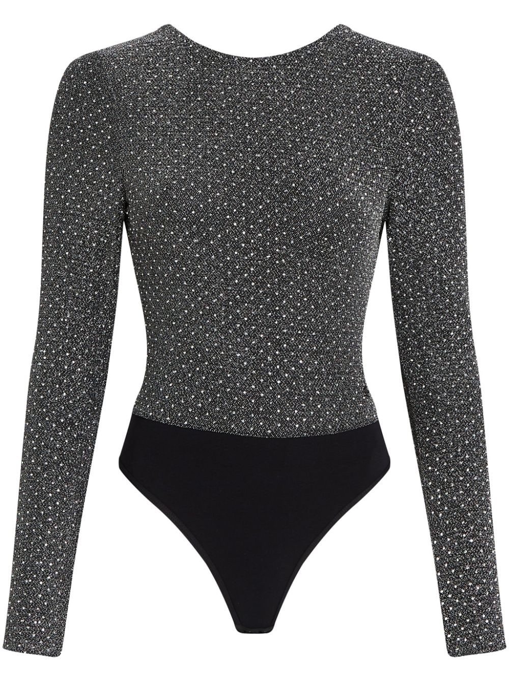 Crystal-embellished bodysuit - Grey
