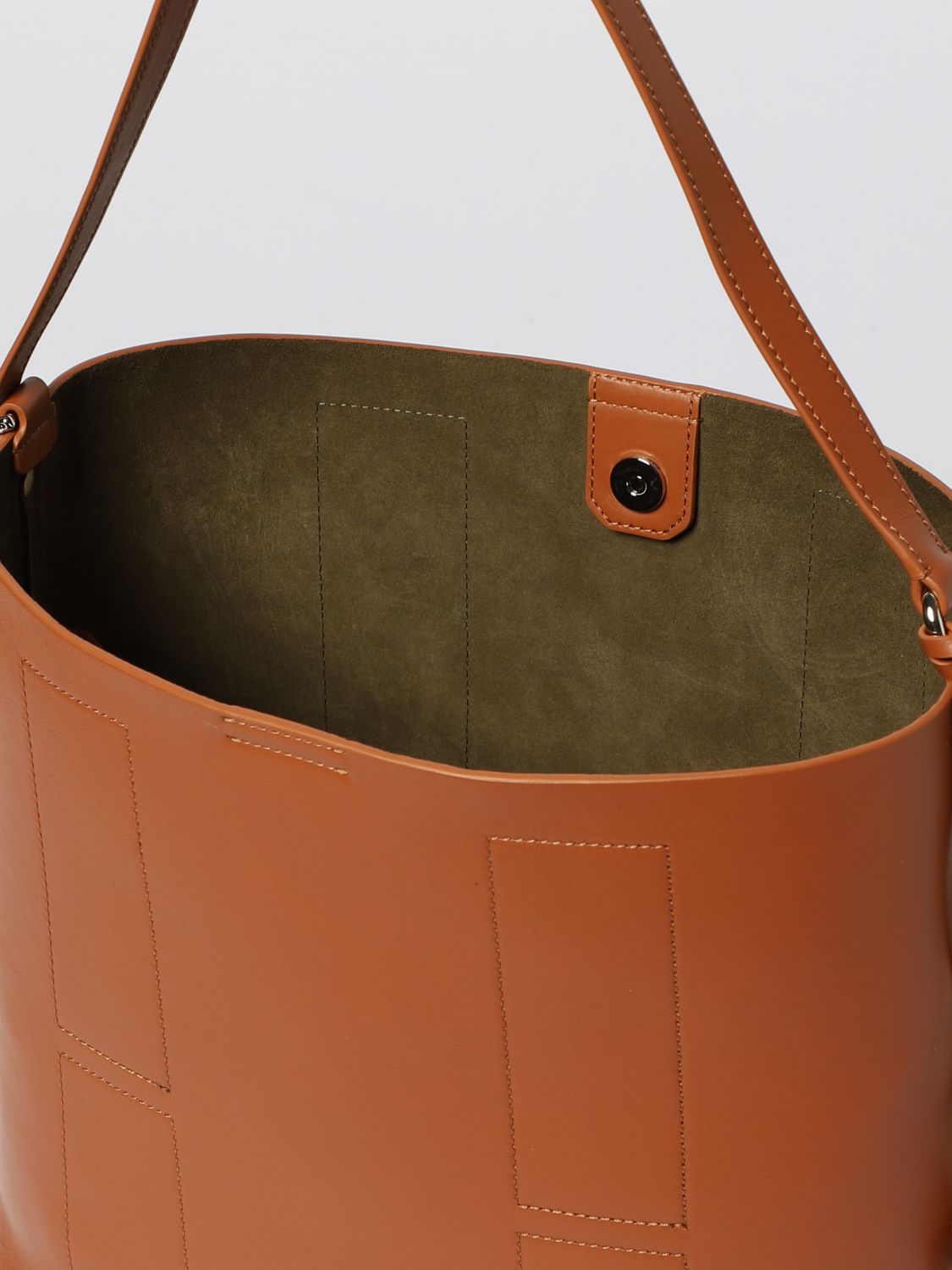 Medium leather shoulder bag - Black