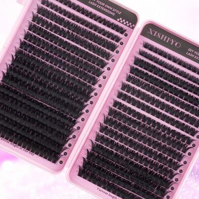 544/640pcs D-Curl Fluffy False Eyelashes, High Capacity, Suitable For Creating Dense, Fluffy And Natural Eye Makeup, DIY Home Makeup, Large Capacity