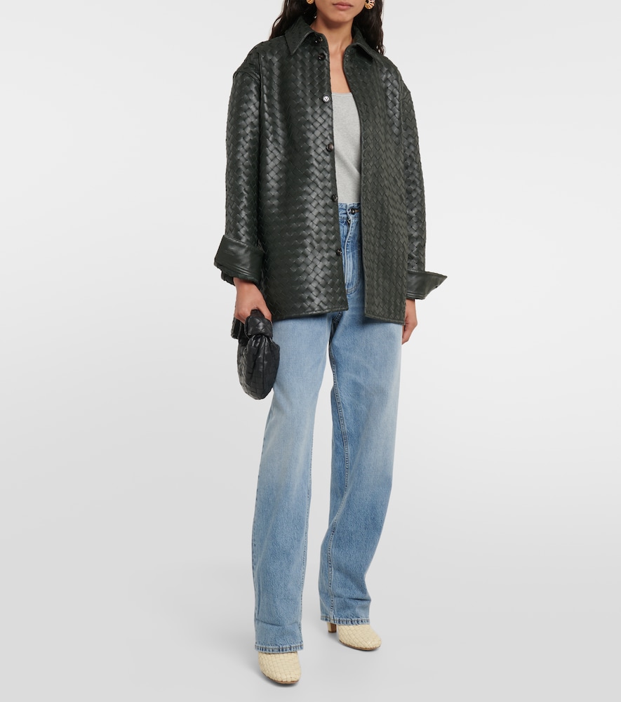 Intrecciato leather shirt